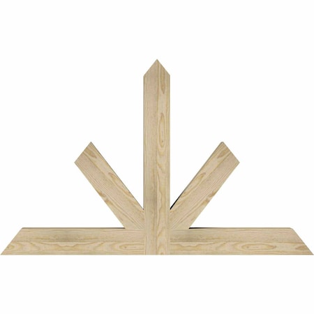 Ekena Millwork Saratoga Rough Sawn Timber Gable Bracket, Douglas Fir, 48"W x 30"H x 4"D x 4"F, 15/12 Pitch GBW048X30X0404SAR00RDF